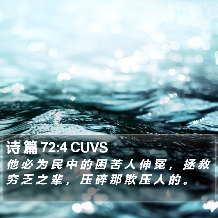 诗 篇 72:4 CUVS Bible Study