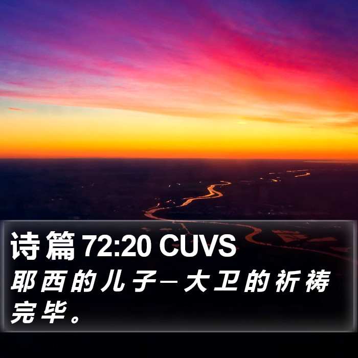 诗 篇 72:20 CUVS Bible Study