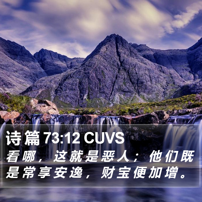 诗 篇 73:12 CUVS Bible Study
