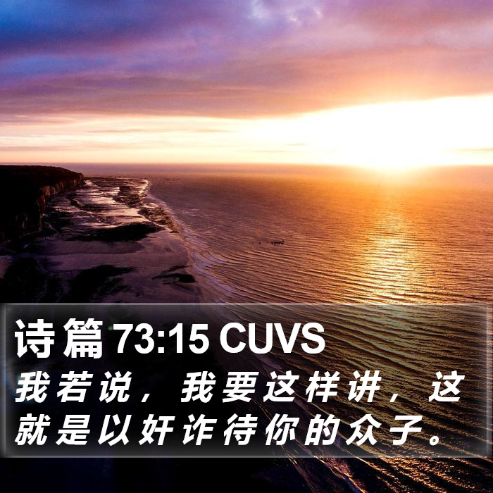 诗 篇 73:15 CUVS Bible Study