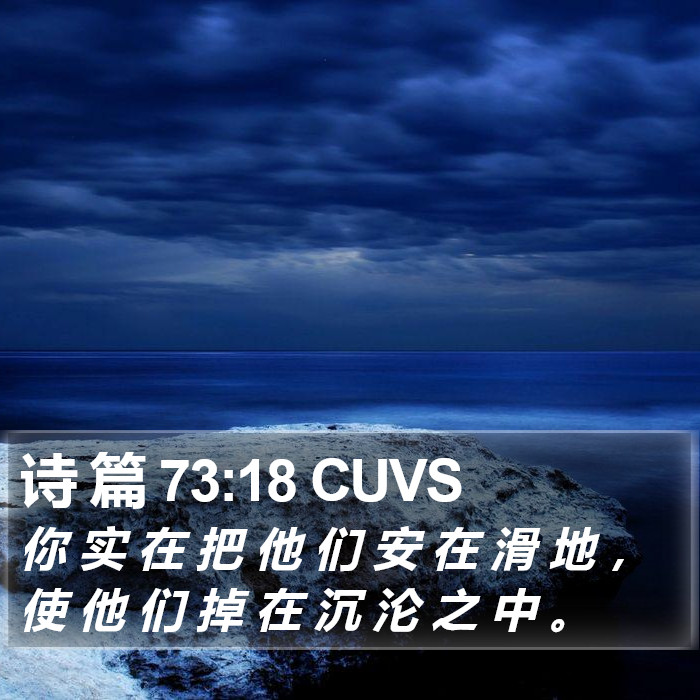 诗 篇 73:18 CUVS Bible Study