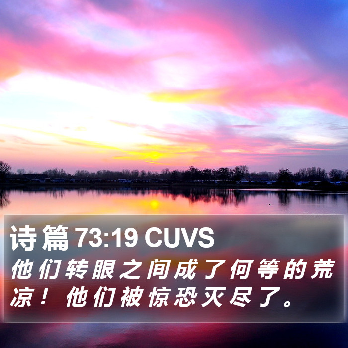 诗 篇 73:19 CUVS Bible Study