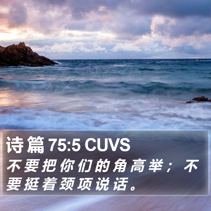 诗 篇 75:5 CUVS Bible Study