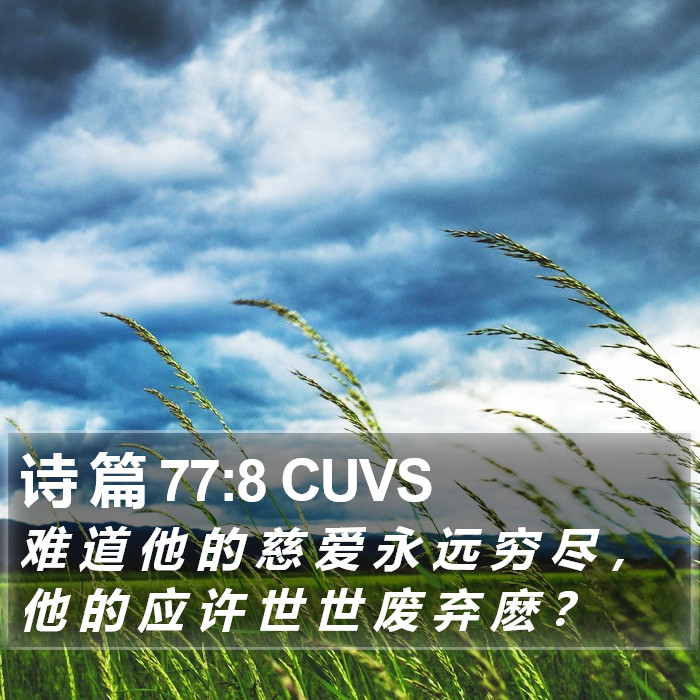 诗 篇 77:8 CUVS Bible Study