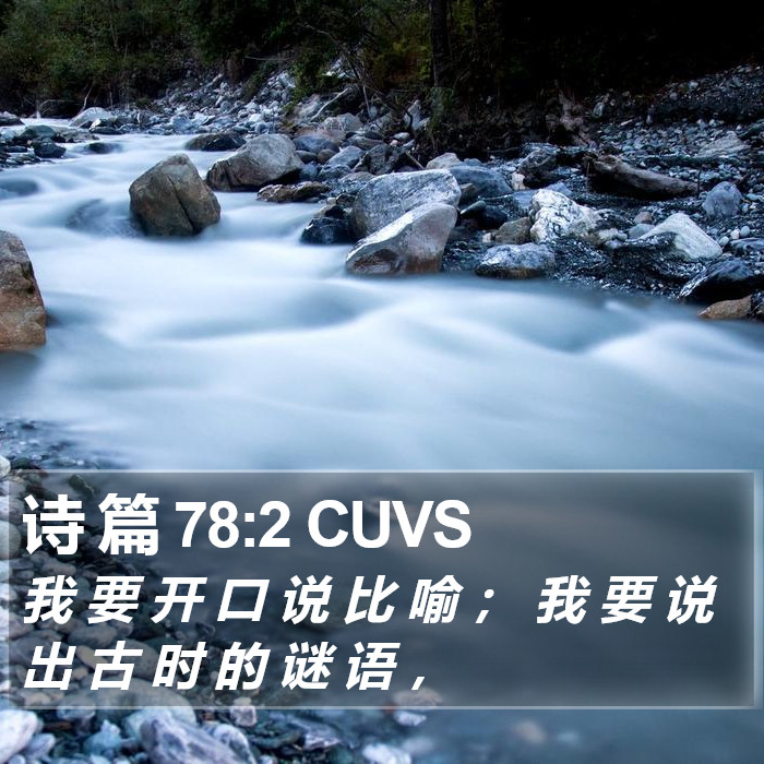 诗 篇 78:2 CUVS Bible Study