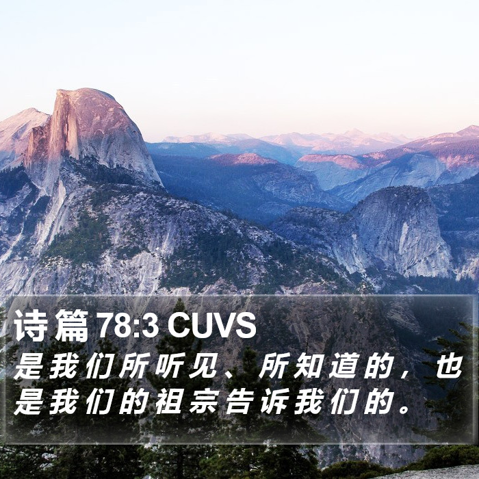 诗 篇 78:3 CUVS Bible Study