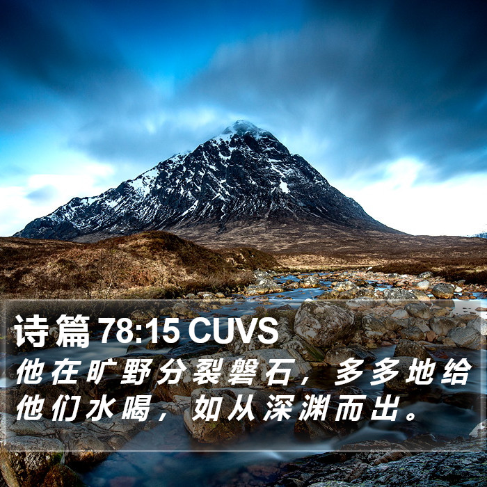 诗 篇 78:15 CUVS Bible Study