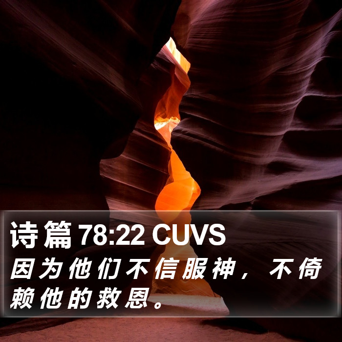 诗 篇 78:22 CUVS Bible Study