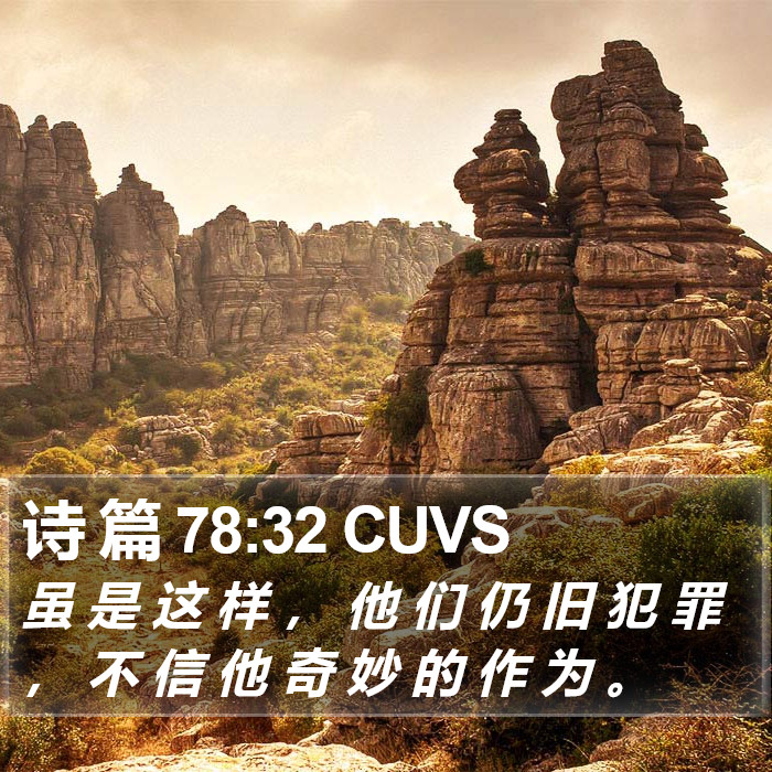 诗 篇 78:32 CUVS Bible Study