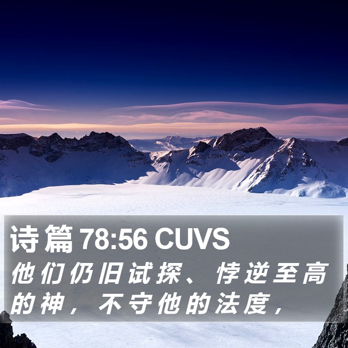 诗 篇 78:56 CUVS Bible Study