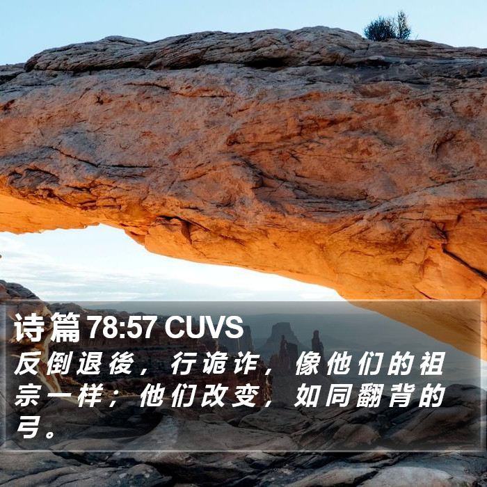 诗 篇 78:57 CUVS Bible Study
