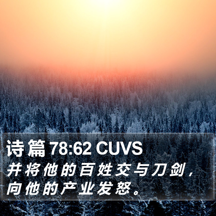 诗 篇 78:62 CUVS Bible Study