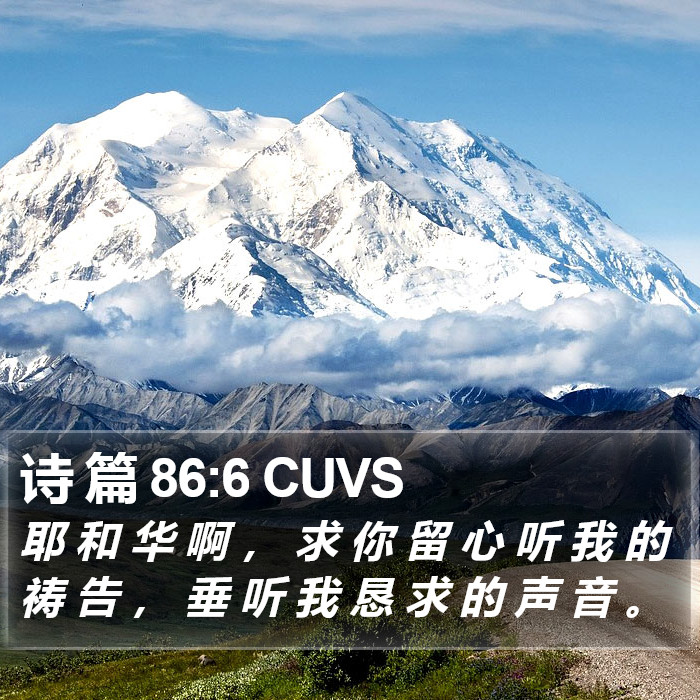 诗 篇 86:6 CUVS Bible Study