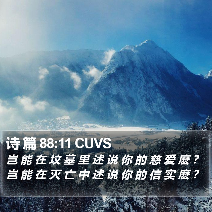 诗 篇 88:11 CUVS Bible Study