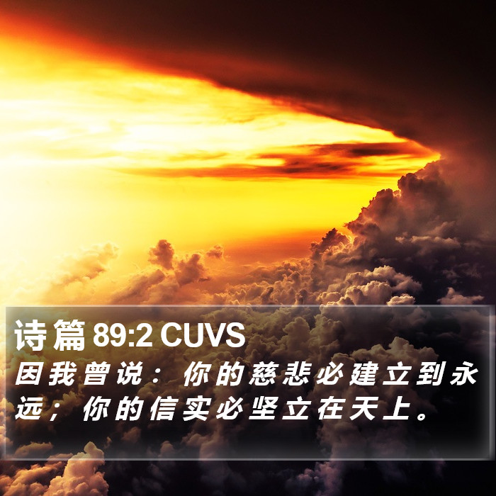 诗 篇 89:2 CUVS Bible Study