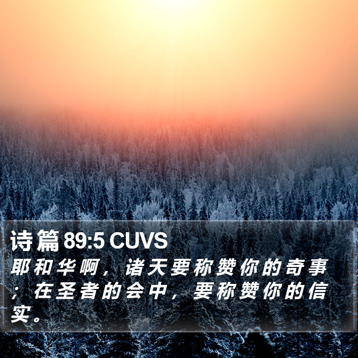 诗 篇 89:5 CUVS Bible Study
