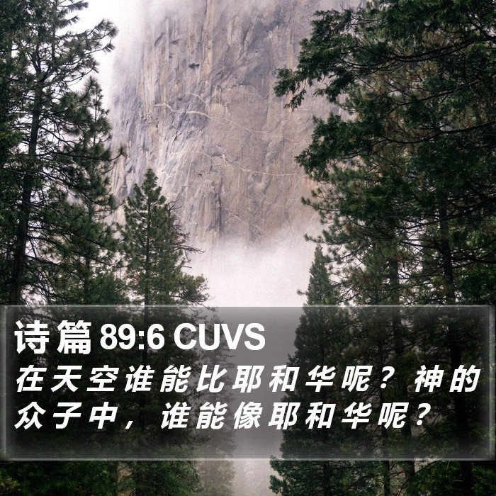 诗 篇 89:6 CUVS Bible Study