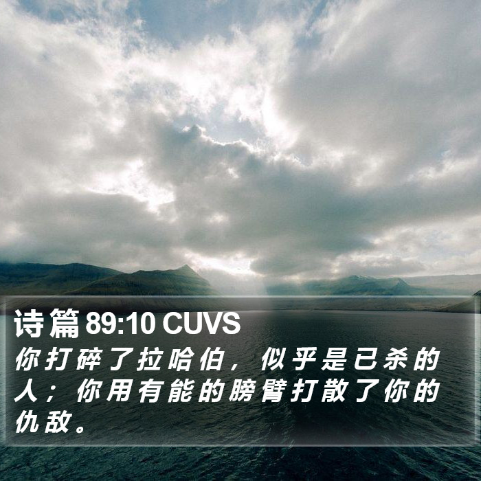 诗 篇 89:10 CUVS Bible Study