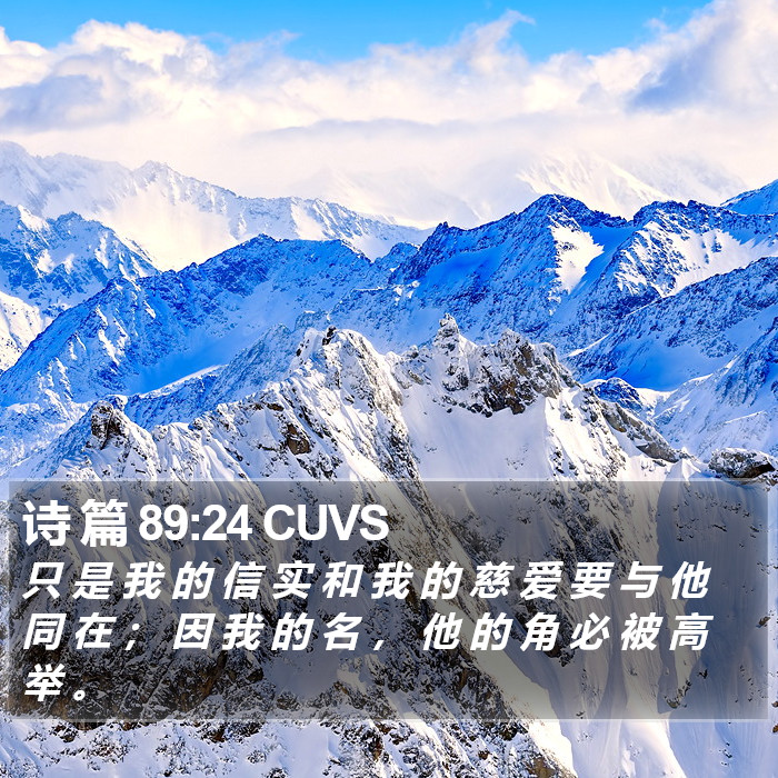 诗 篇 89:24 CUVS Bible Study