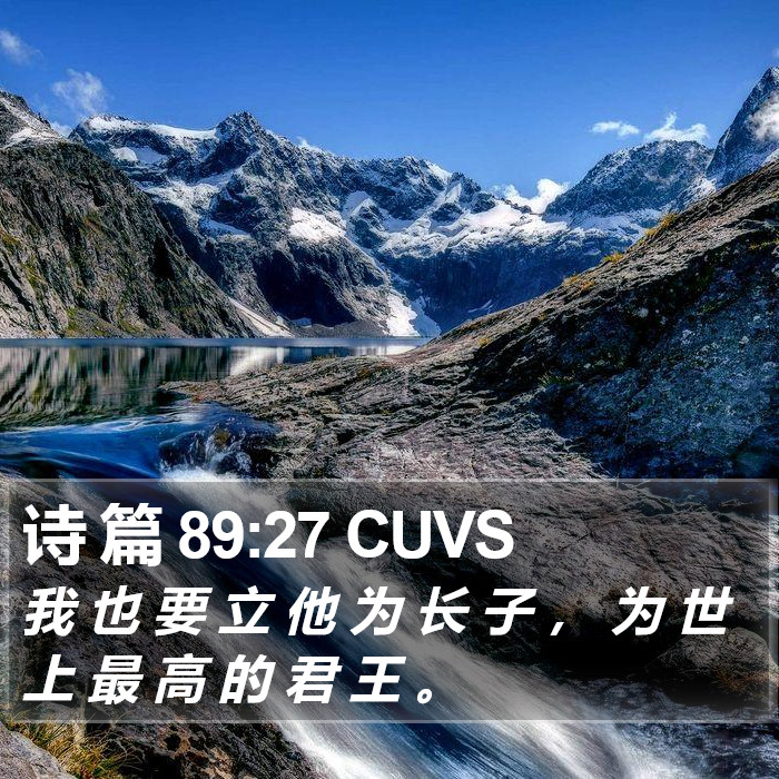 诗 篇 89:27 CUVS Bible Study