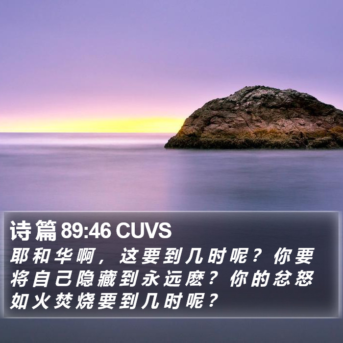 诗 篇 89:46 CUVS Bible Study