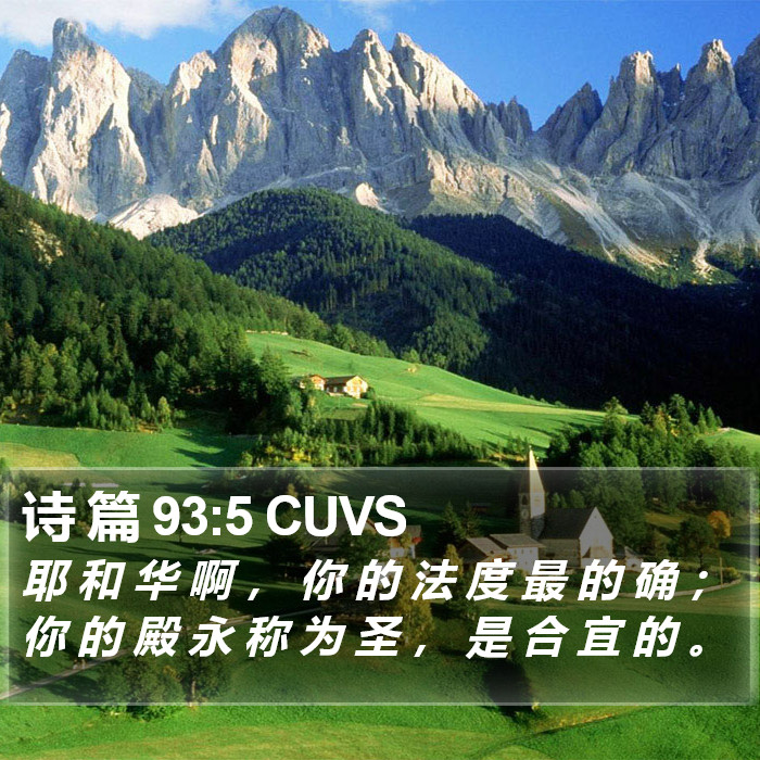 诗 篇 93:5 CUVS Bible Study
