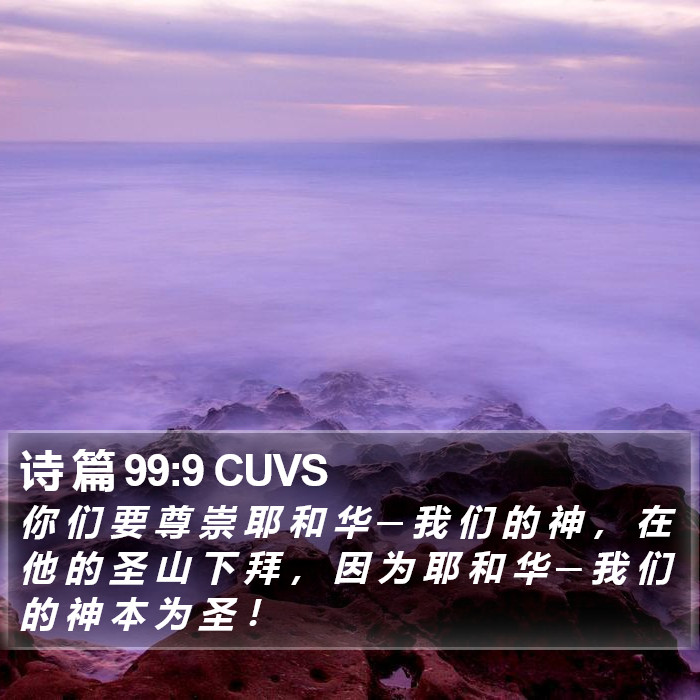诗 篇 99:9 CUVS Bible Study
