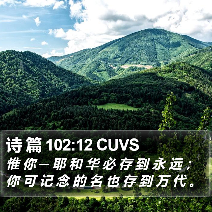 诗 篇 102:12 CUVS Bible Study