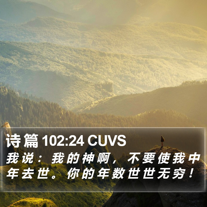 诗 篇 102:24 CUVS Bible Study