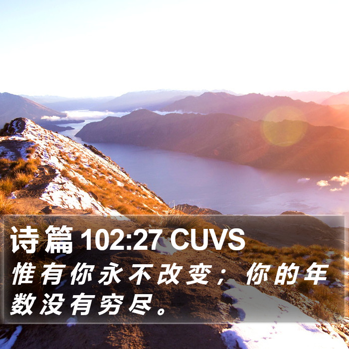 诗 篇 102:27 CUVS Bible Study