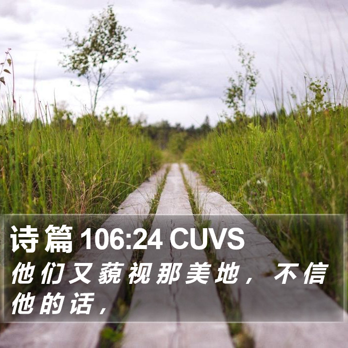 诗 篇 106:24 CUVS Bible Study