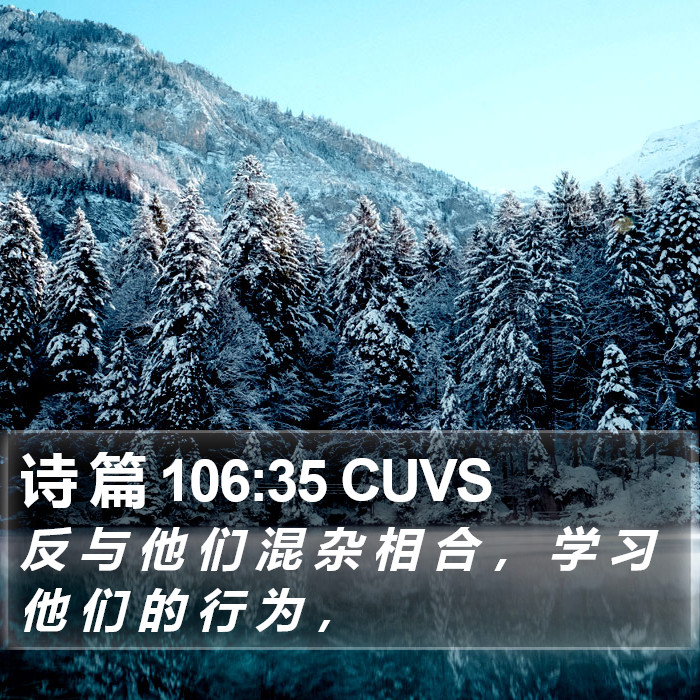 诗 篇 106:35 CUVS Bible Study