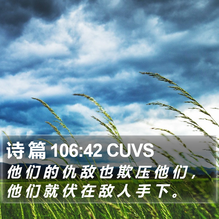 诗 篇 106:42 CUVS Bible Study