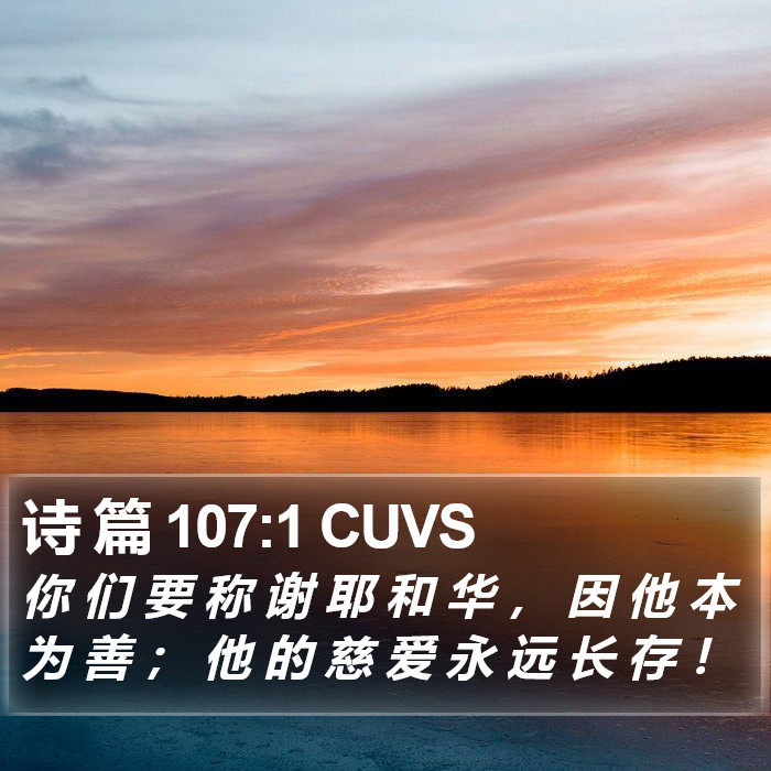 诗 篇 107:1 CUVS Bible Study