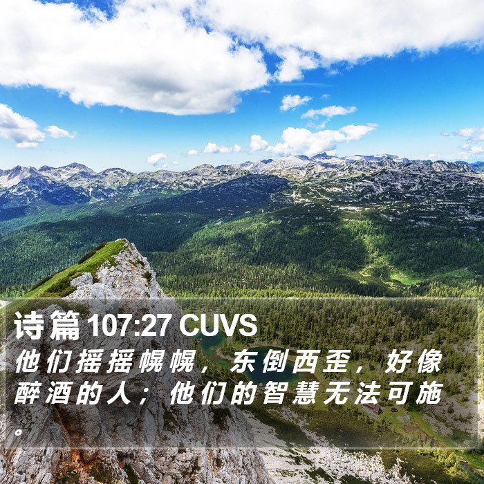 诗 篇 107:27 CUVS Bible Study
