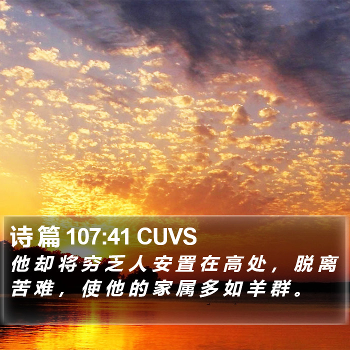 诗 篇 107:41 CUVS Bible Study