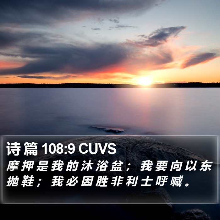 诗 篇 108:9 CUVS Bible Study