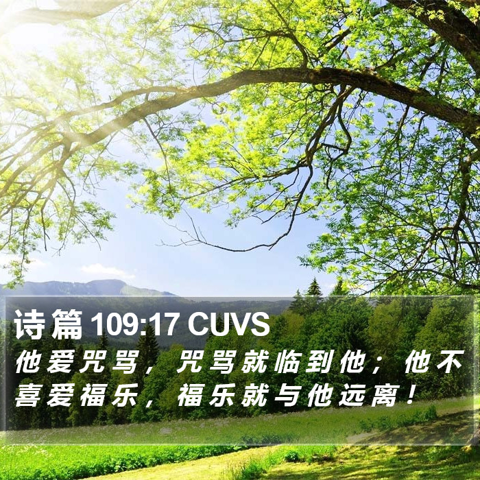 诗 篇 109:17 CUVS Bible Study