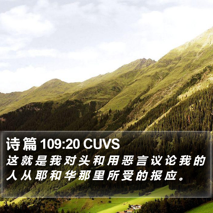 诗 篇 109:20 CUVS Bible Study