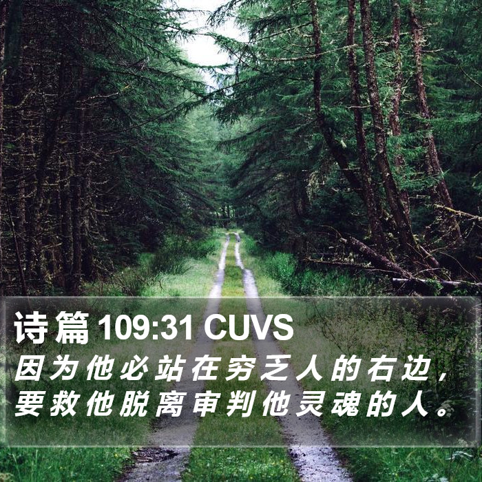 诗 篇 109:31 CUVS Bible Study