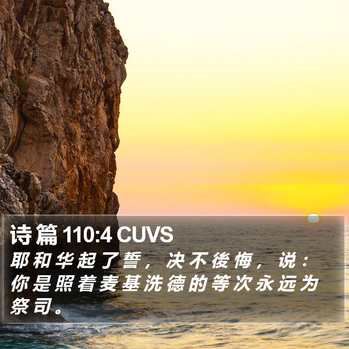 诗 篇 110:4 CUVS Bible Study