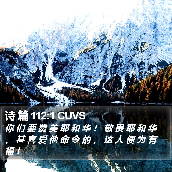 诗 篇 112:1 CUVS Bible Study