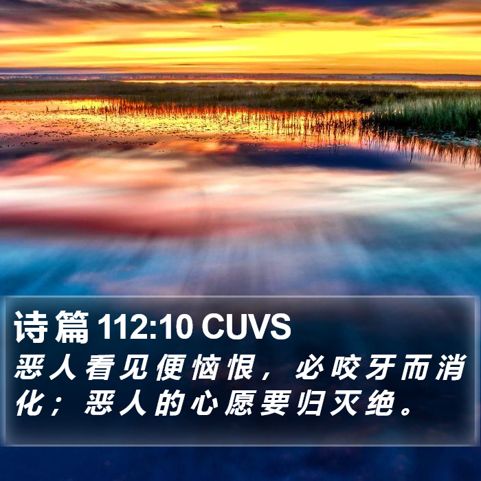 诗 篇 112:10 CUVS Bible Study
