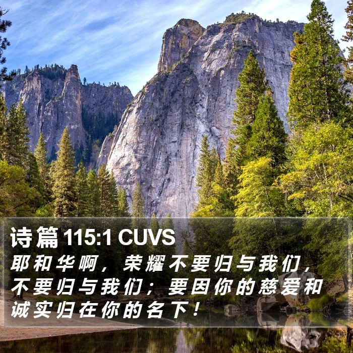 诗 篇 115:1 CUVS Bible Study