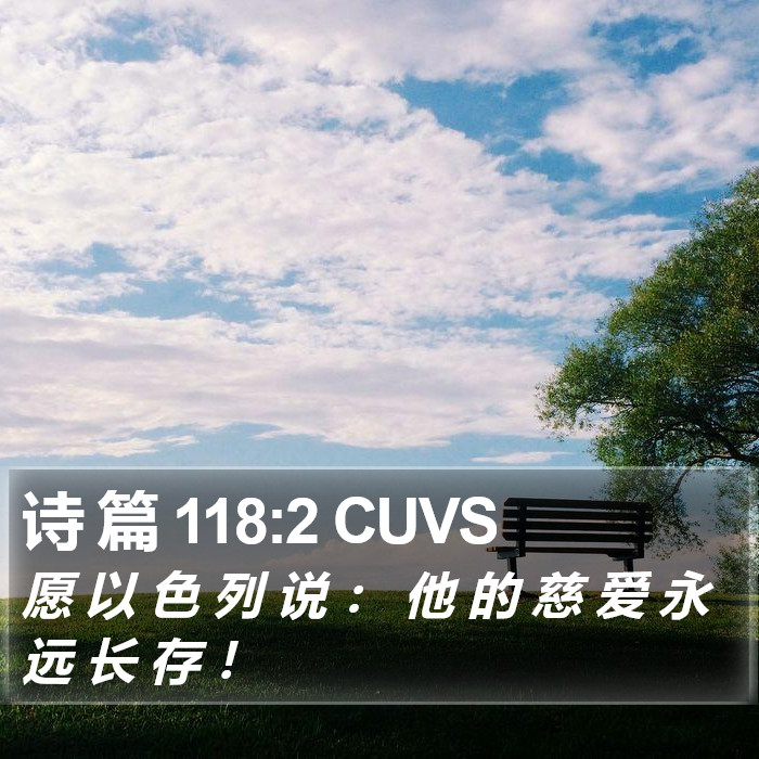 诗 篇 118:2 CUVS Bible Study