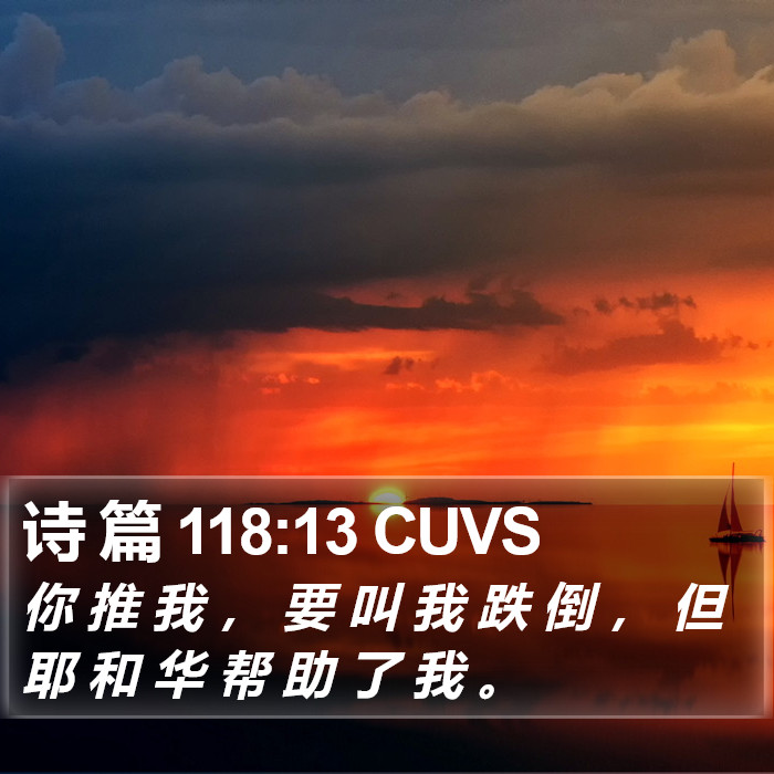 诗 篇 118:13 CUVS Bible Study