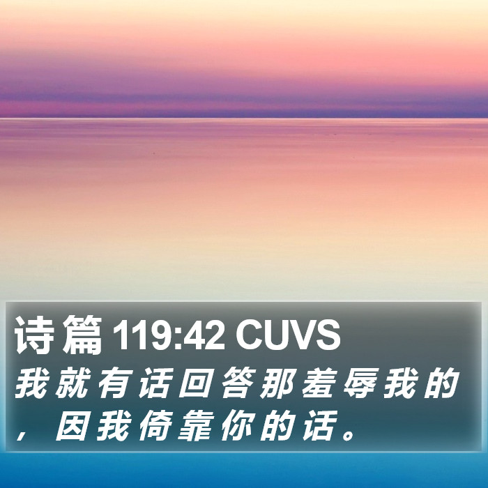 诗 篇 119:42 CUVS Bible Study