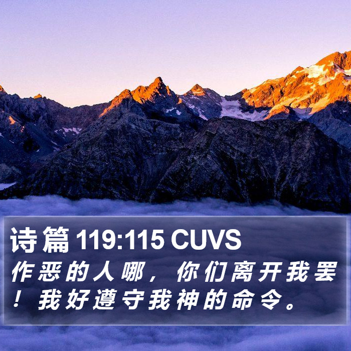 诗 篇 119:115 CUVS Bible Study