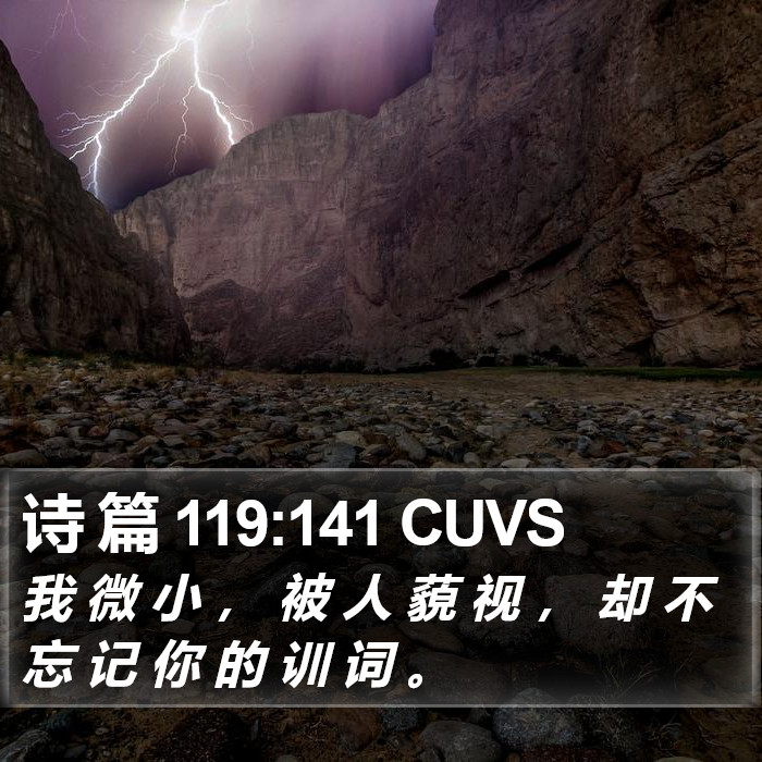 诗 篇 119:141 CUVS Bible Study