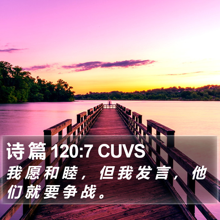 诗 篇 120:7 CUVS Bible Study